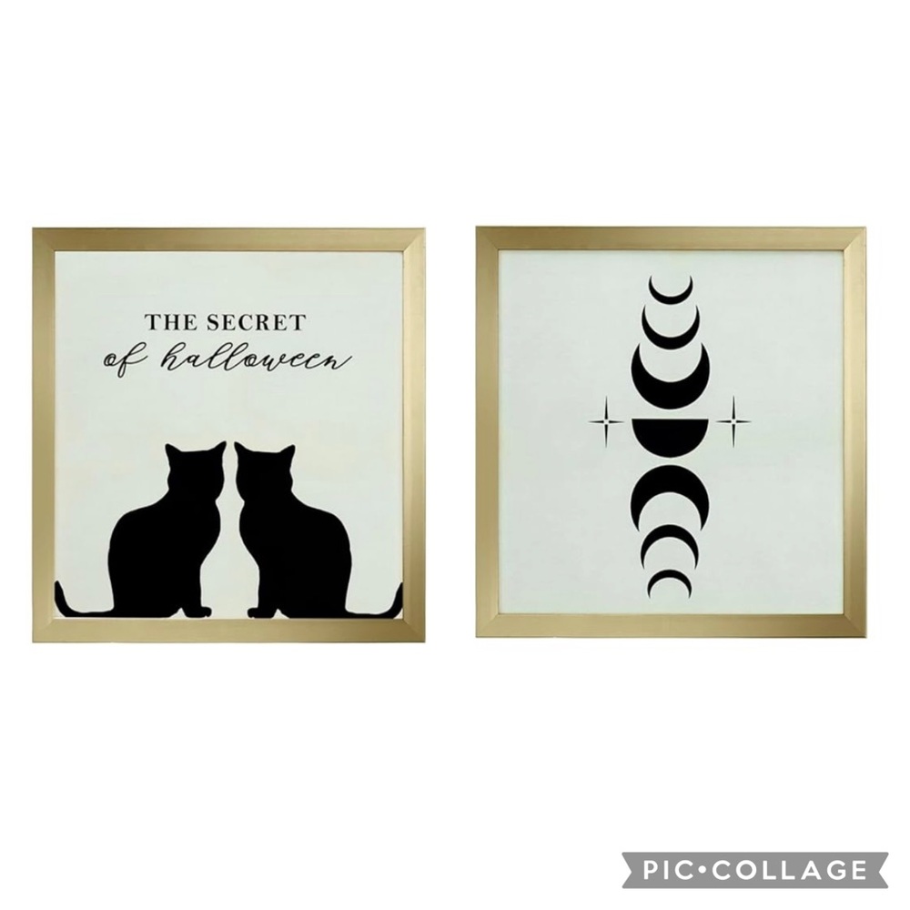 Framed Halloween Wall Decor  for Decorations(2 Pack, 10x10 Inch)